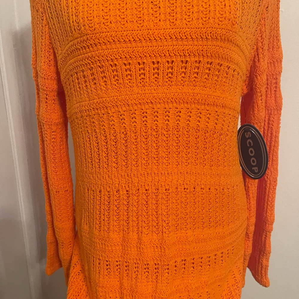 Scoop NWT Orange Knit Sweater Dress. Size 12-14 - Picture 8 of 15